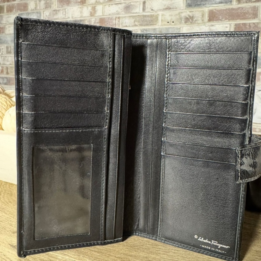 Salvatore Ferragamo Black Leather Wallet
